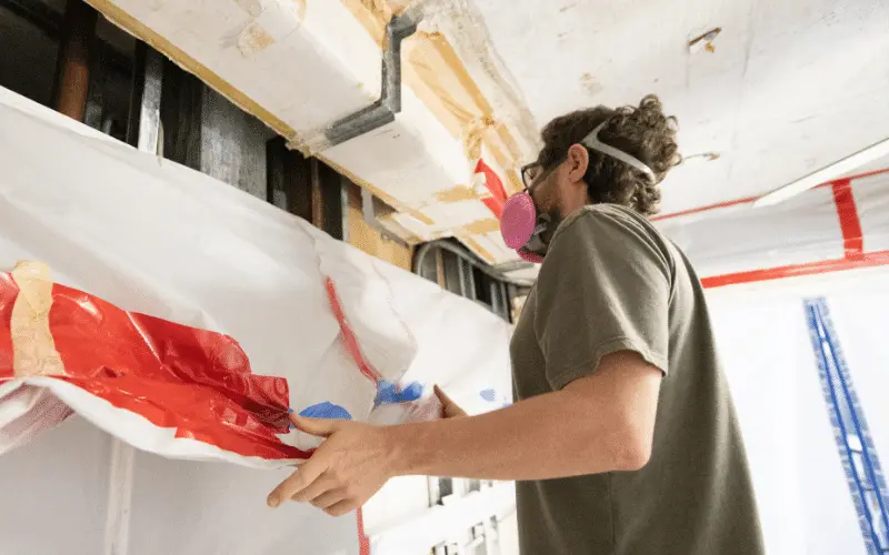 A man performing mold remediation