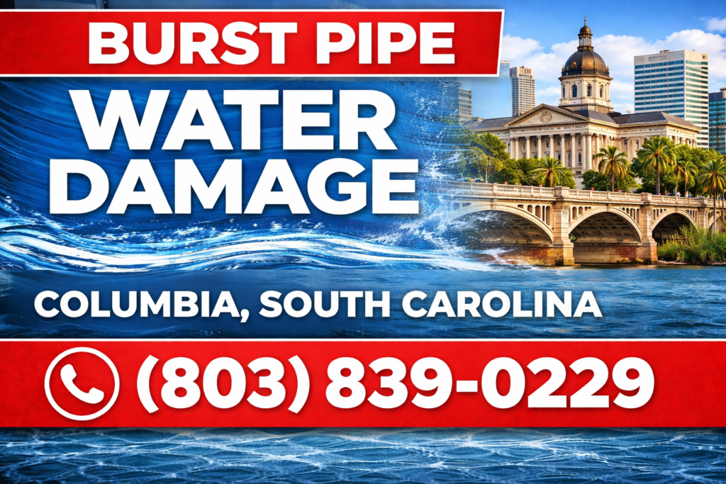 Columbia Burst pipe water damage
