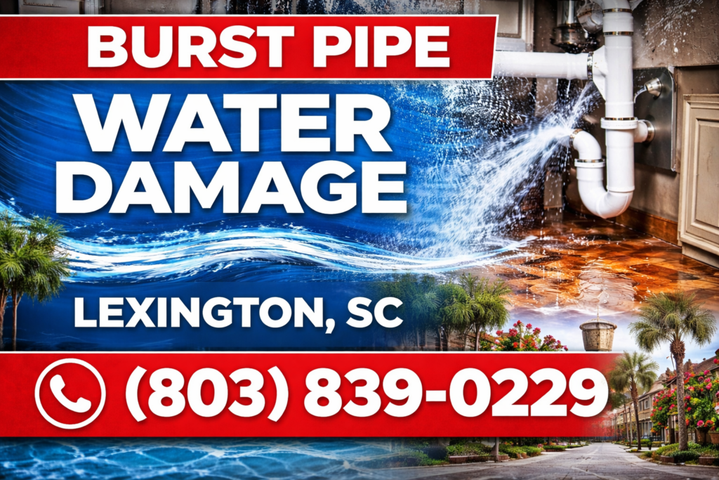 Lexington Burst pipe water damage