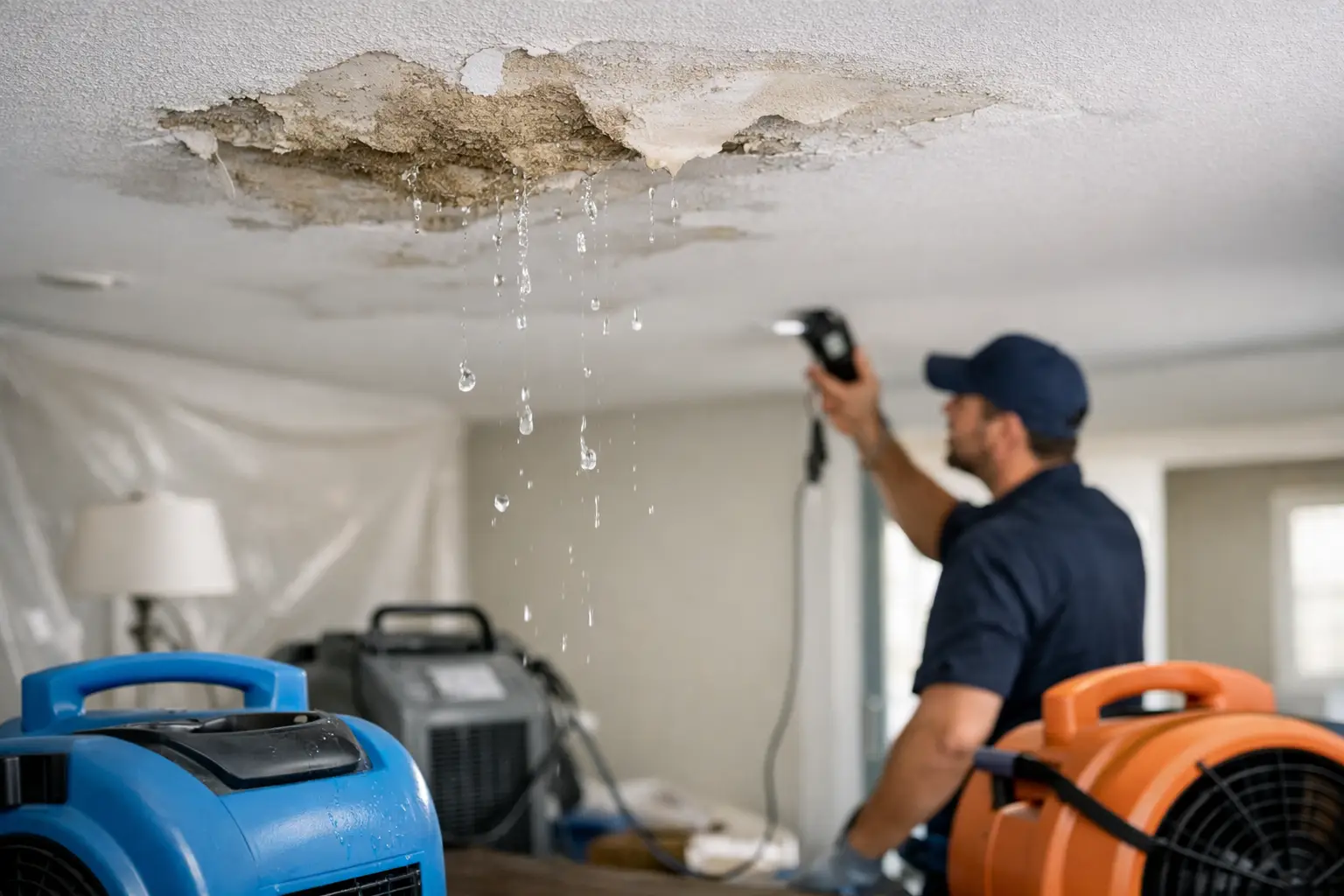 Ceiling Water Leak Drying Company Guide