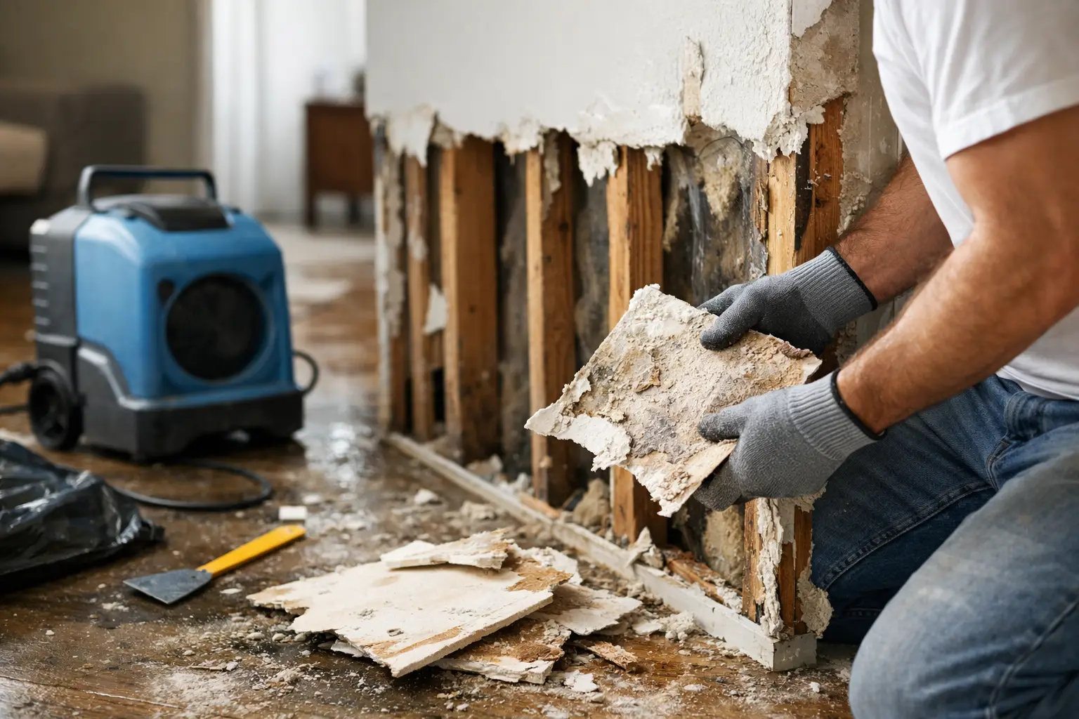 Wet Drywall Removal After Leak: What to Do